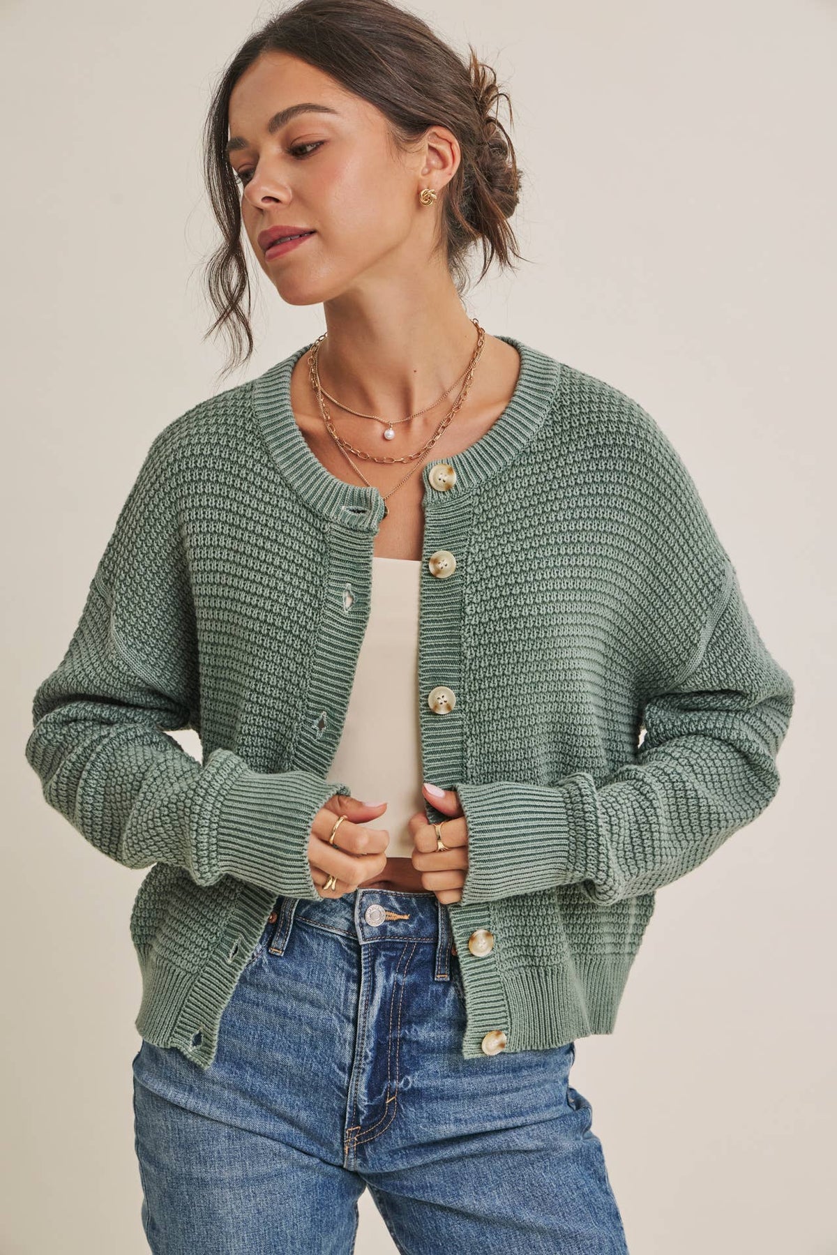 Samantha Mineral Washed Cardigan