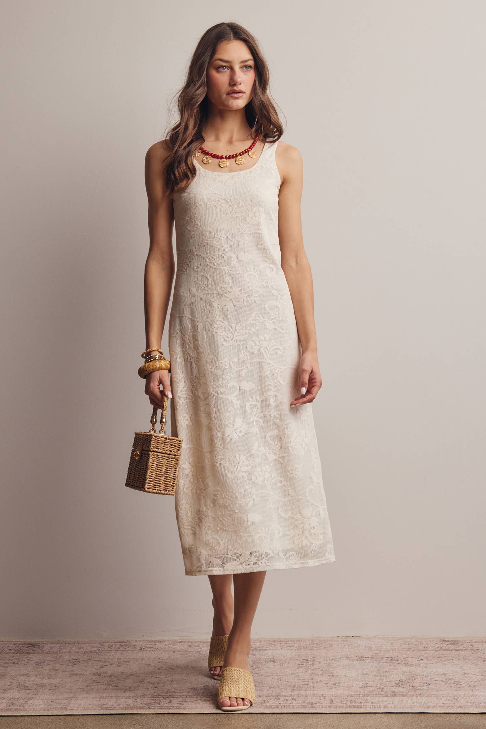 Zara Lace Midi Slip Dress