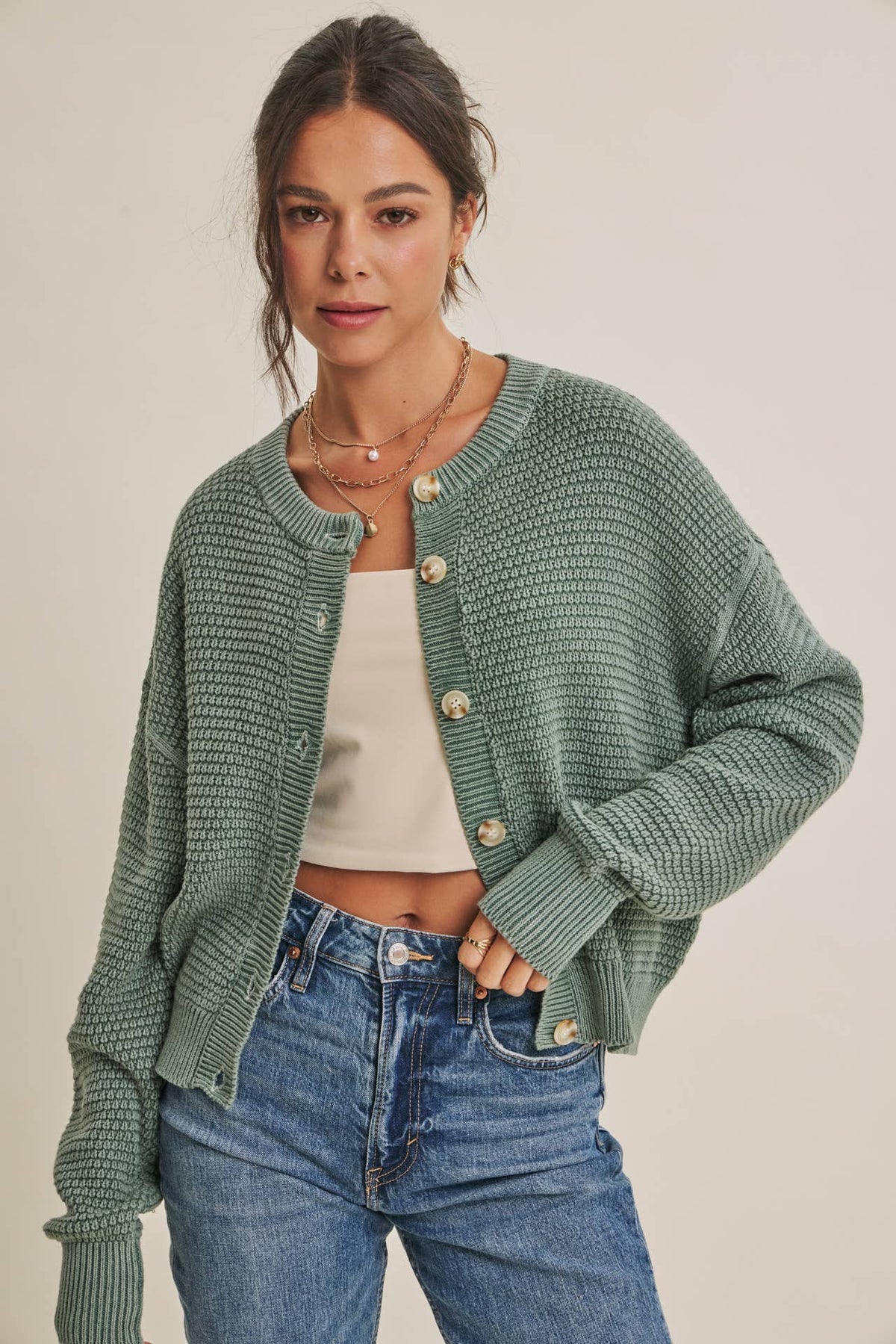 Samantha Mineral Washed Cardigan