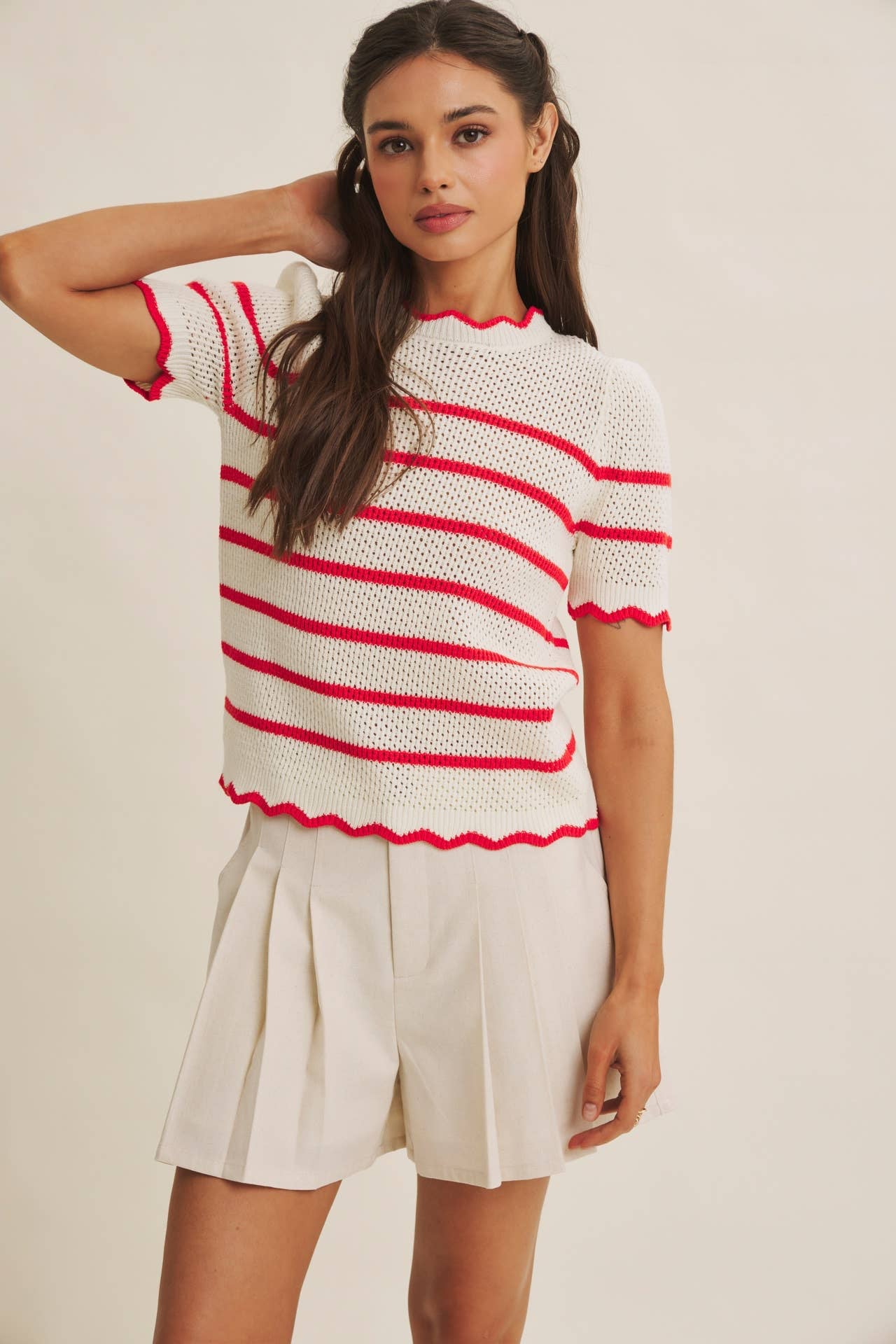 Diana Crochet Striped Sweater