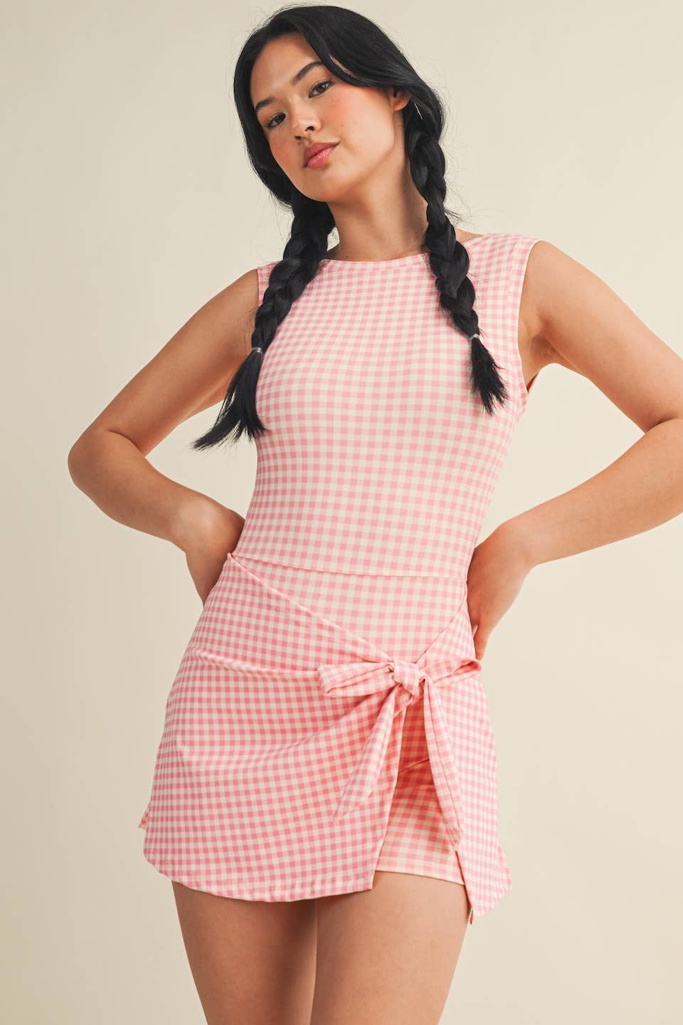 Heidi Gingham Active Wrap Dress