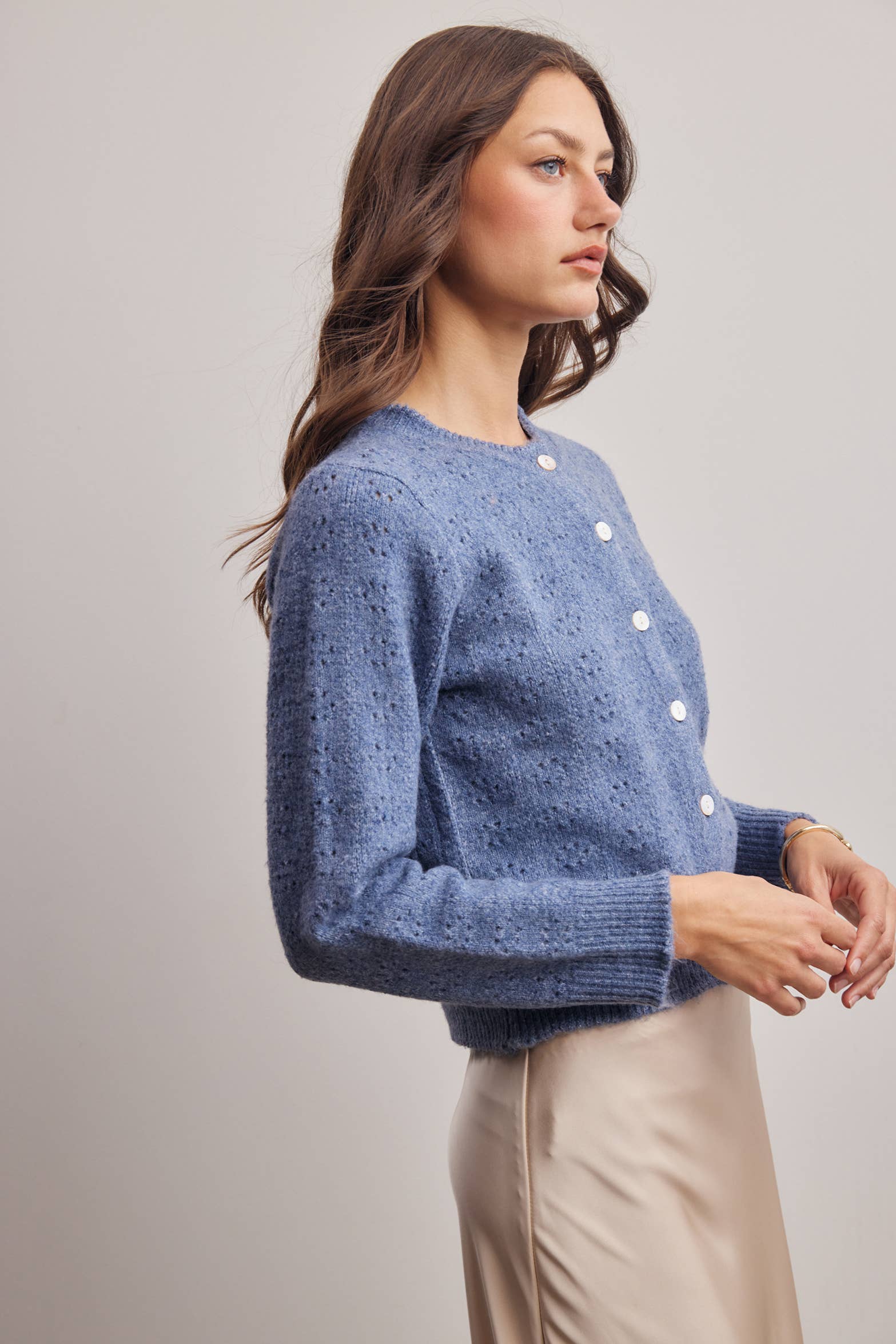 Kasey Pointelle Knit Cardigan