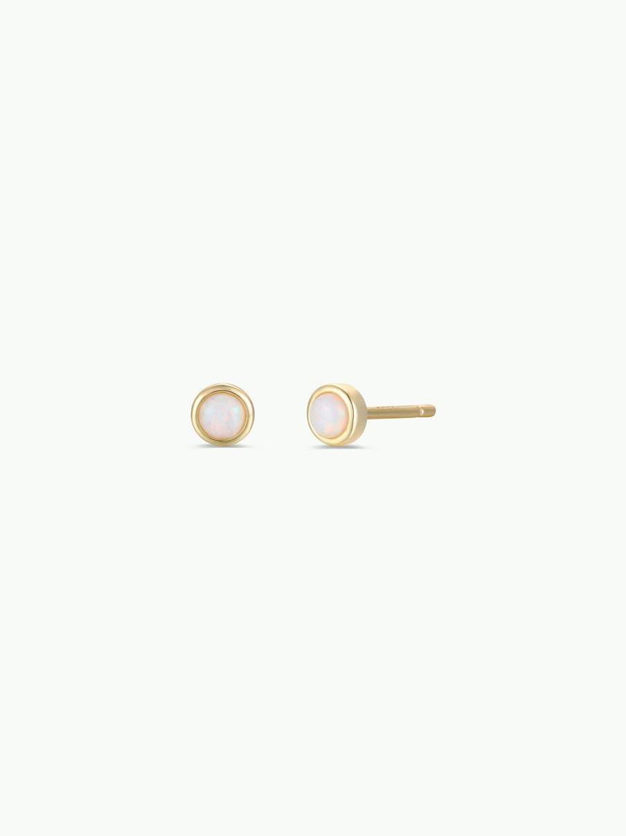 Simple Stud Gold Gemstone Earrings