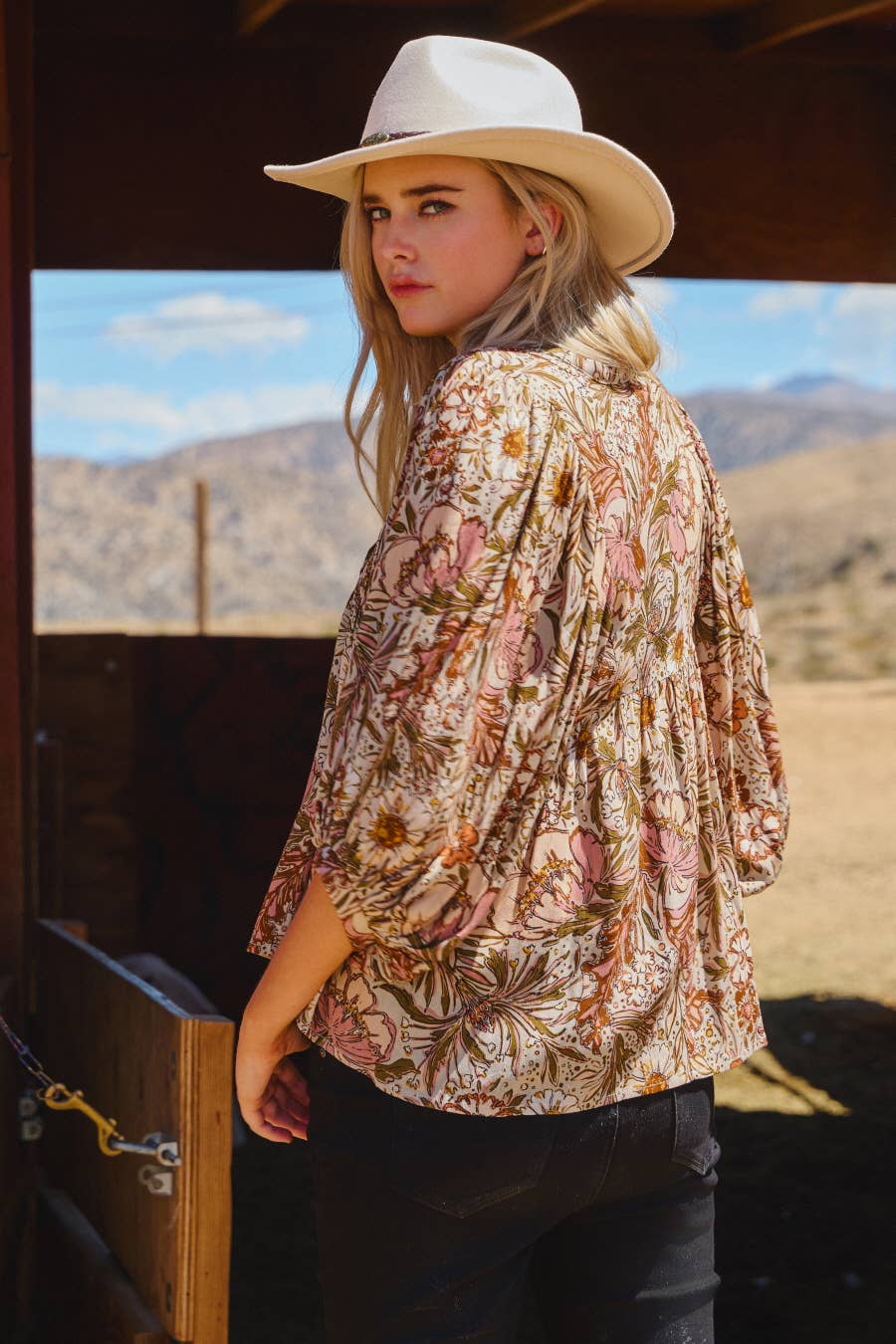 Phoebe Floral Peasant Blouse