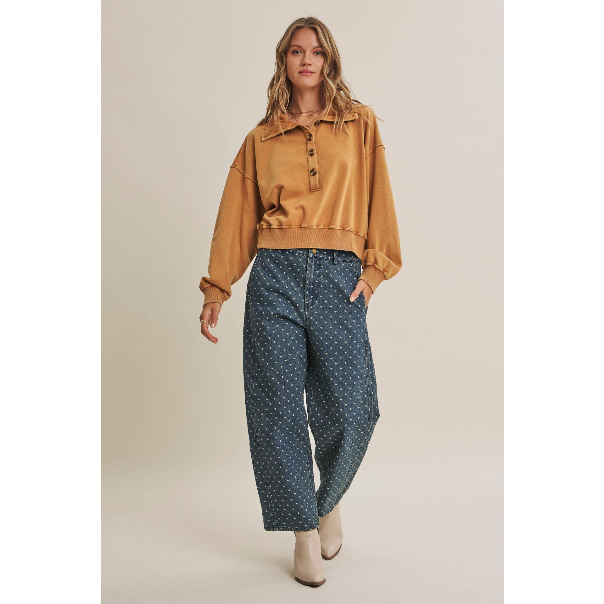 Frankie Polka Dot Barrel Jeans