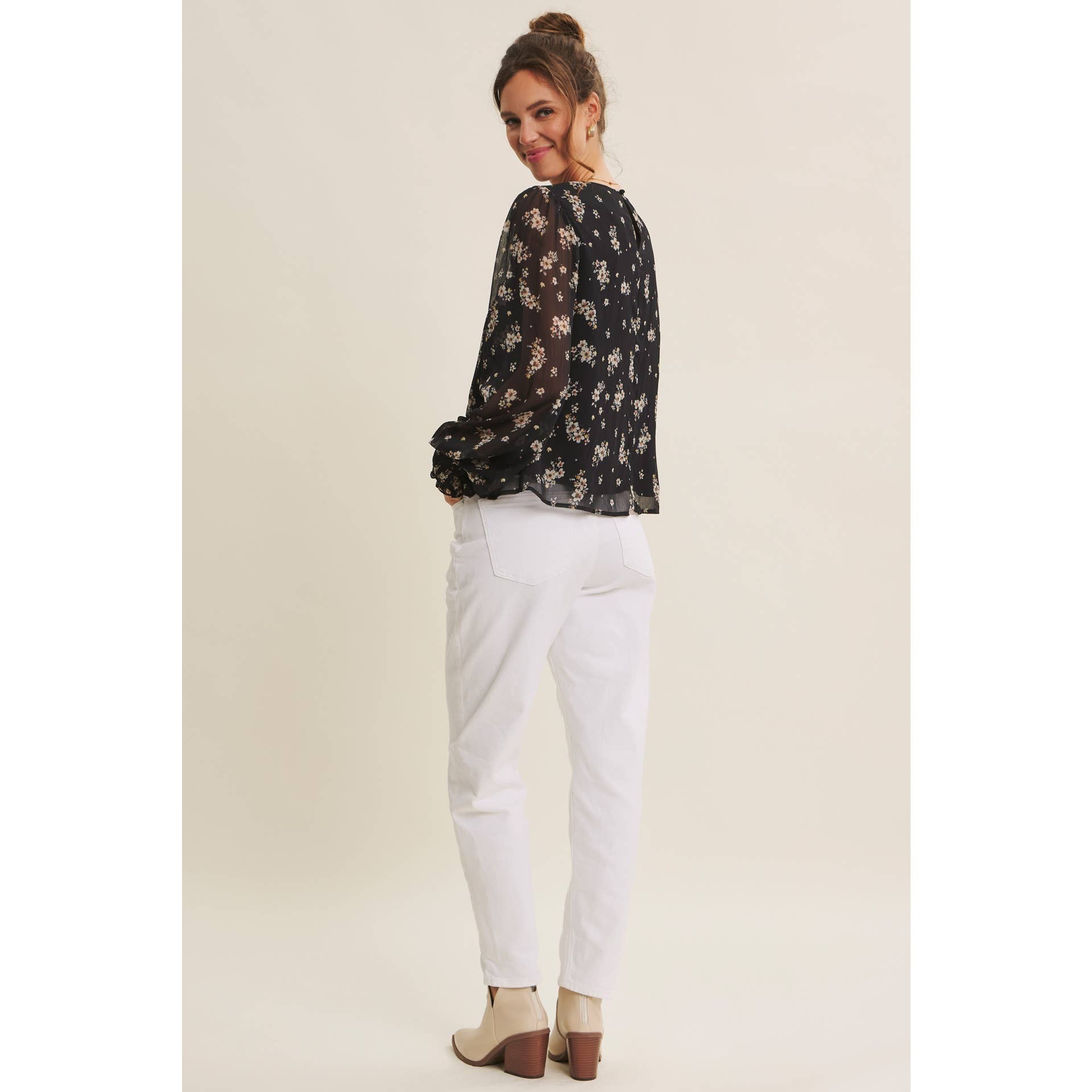 Jaime Smocked Floral Blouse