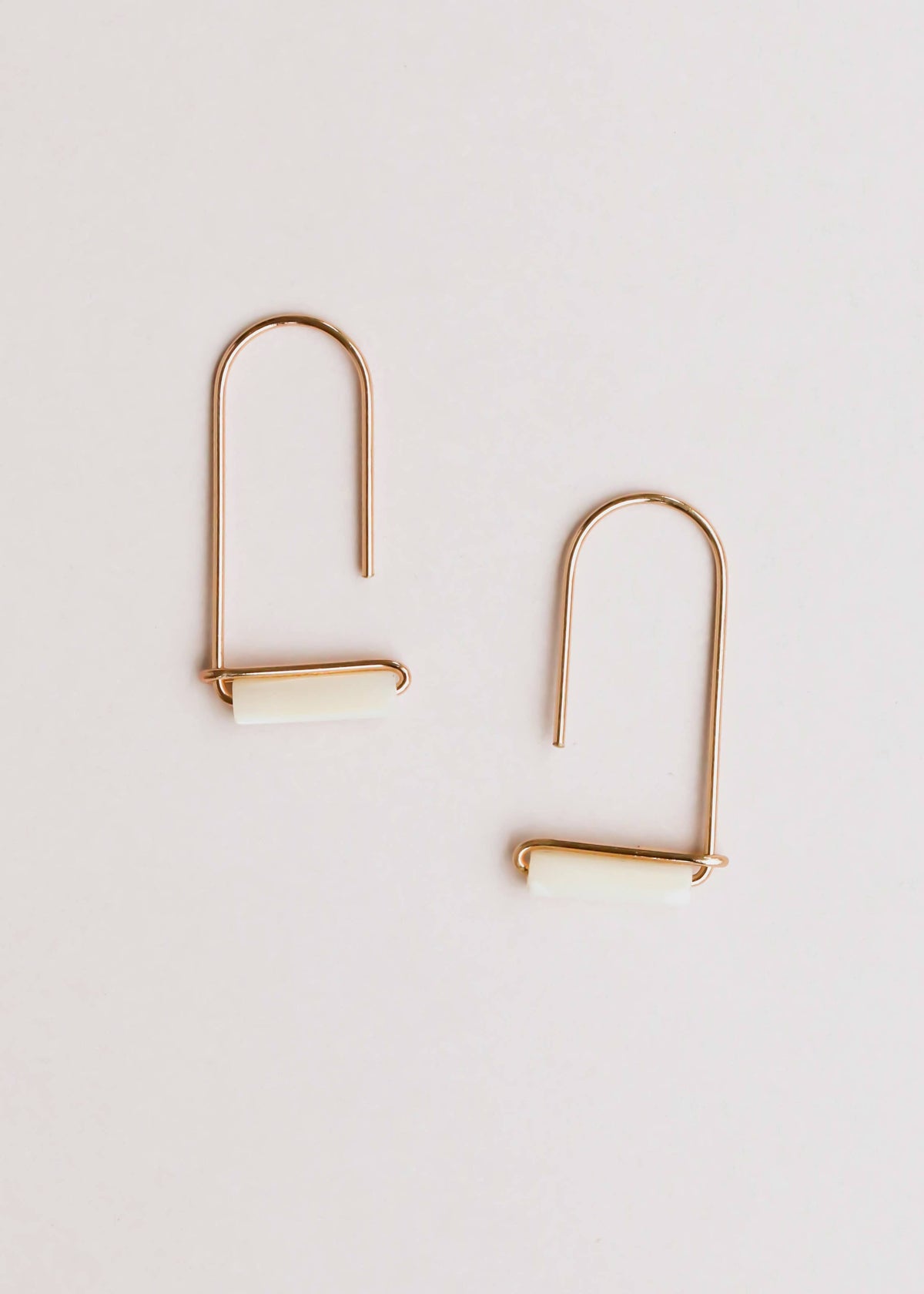 Gold Mother of Pearl Drop Earrings