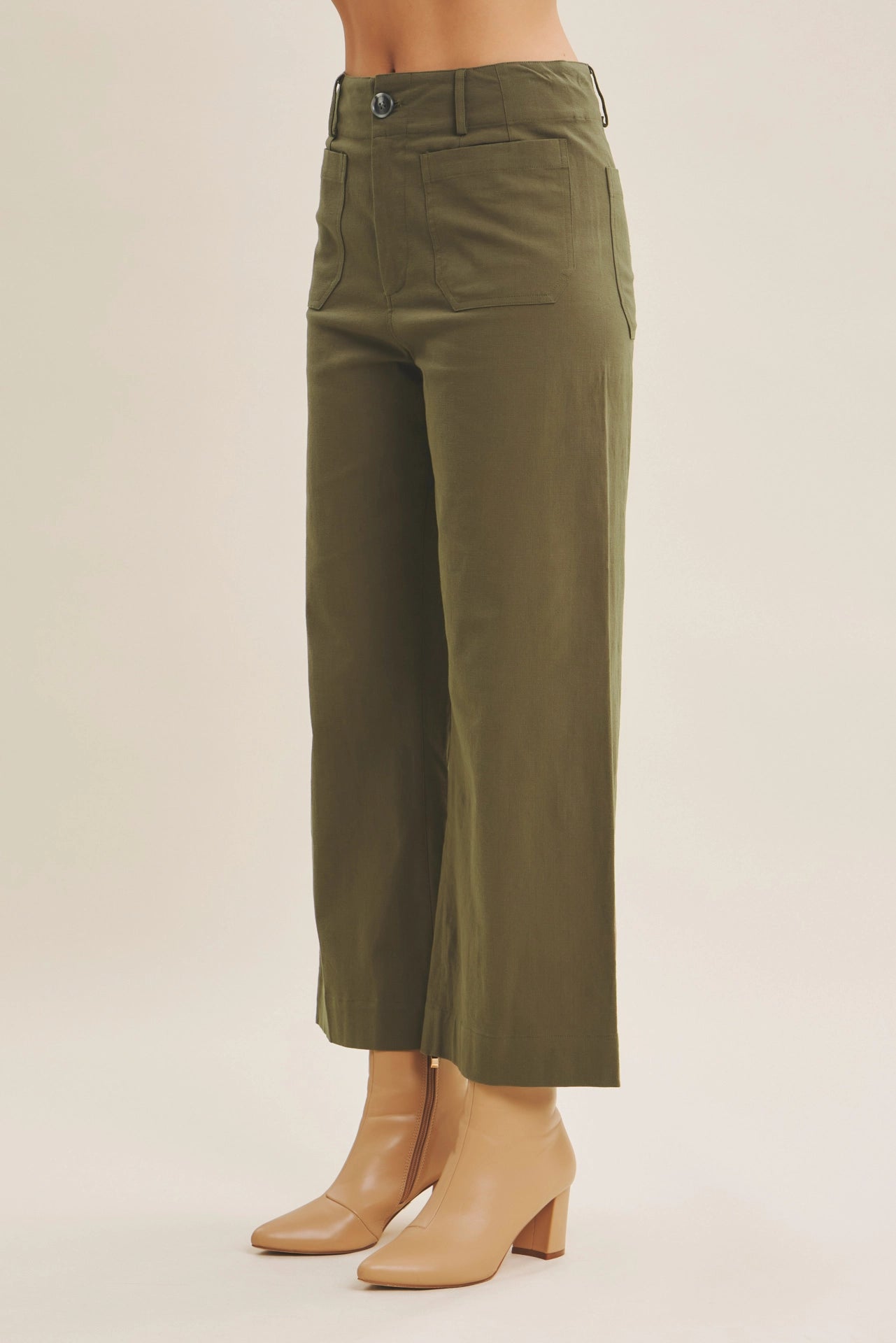 Katie Cotton Linen Crop Pant