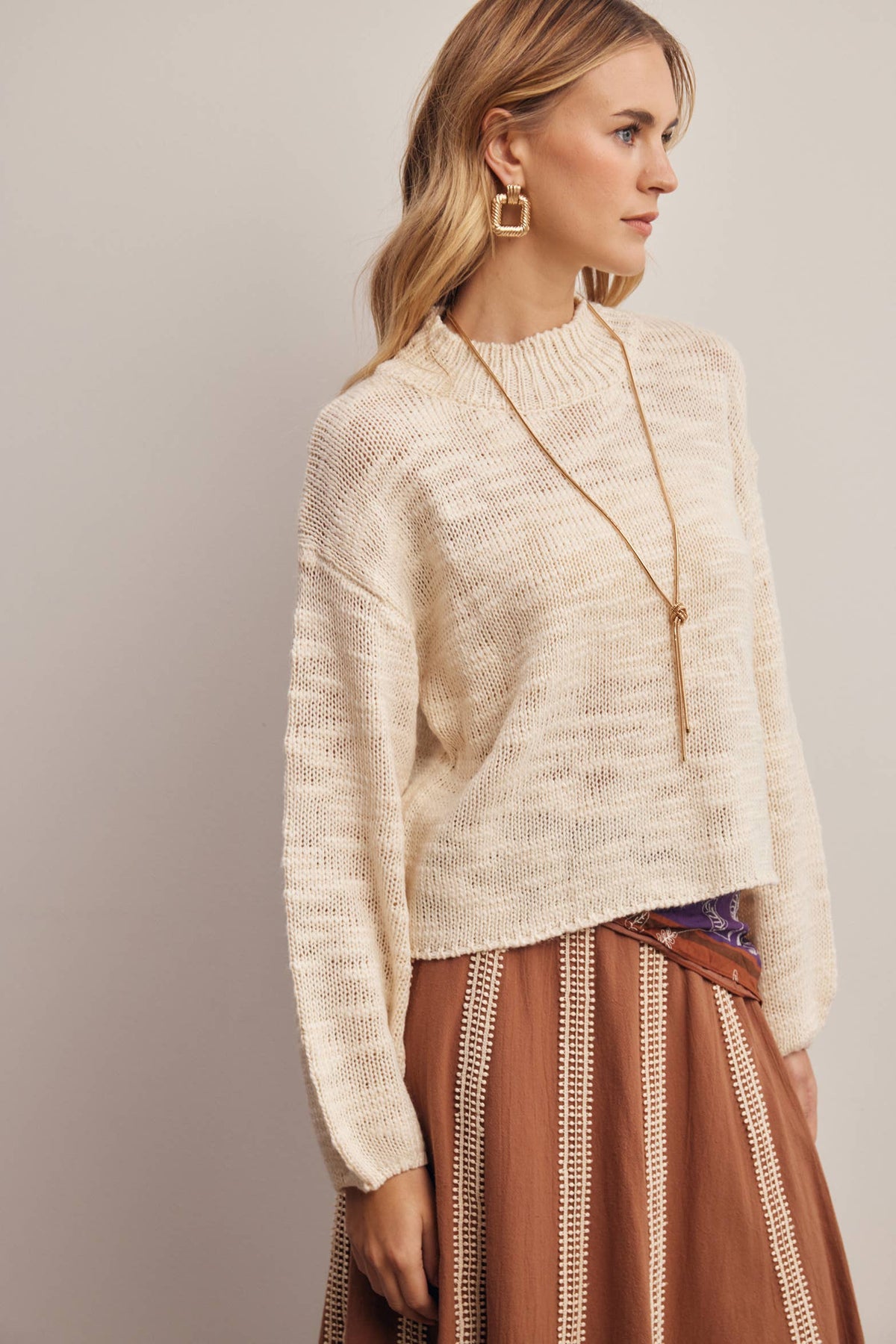 Brittany Mockneck Marled Sweater