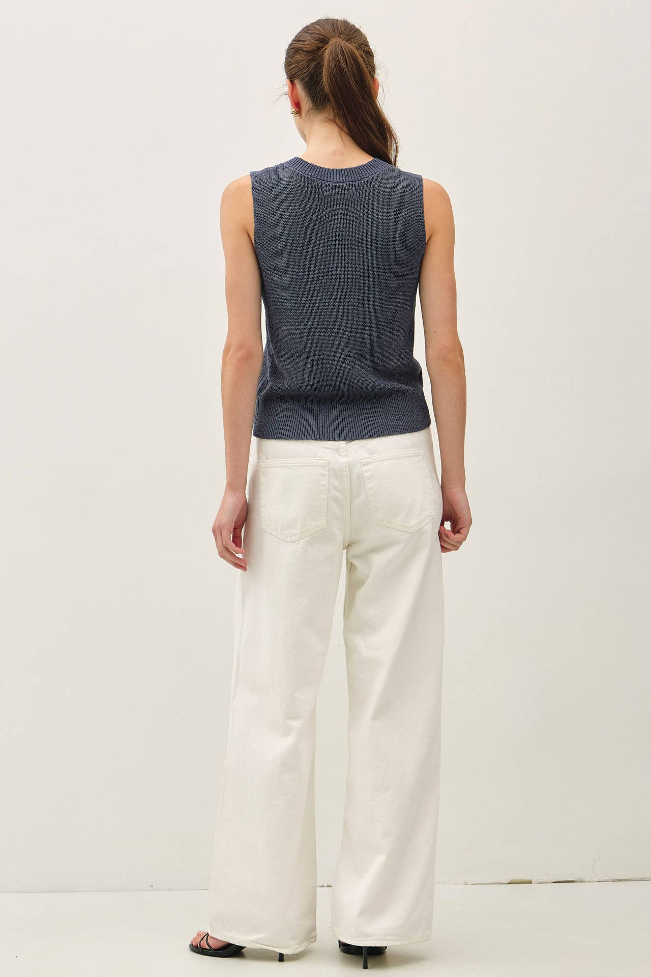 Arianna Button Down Sweater Tank