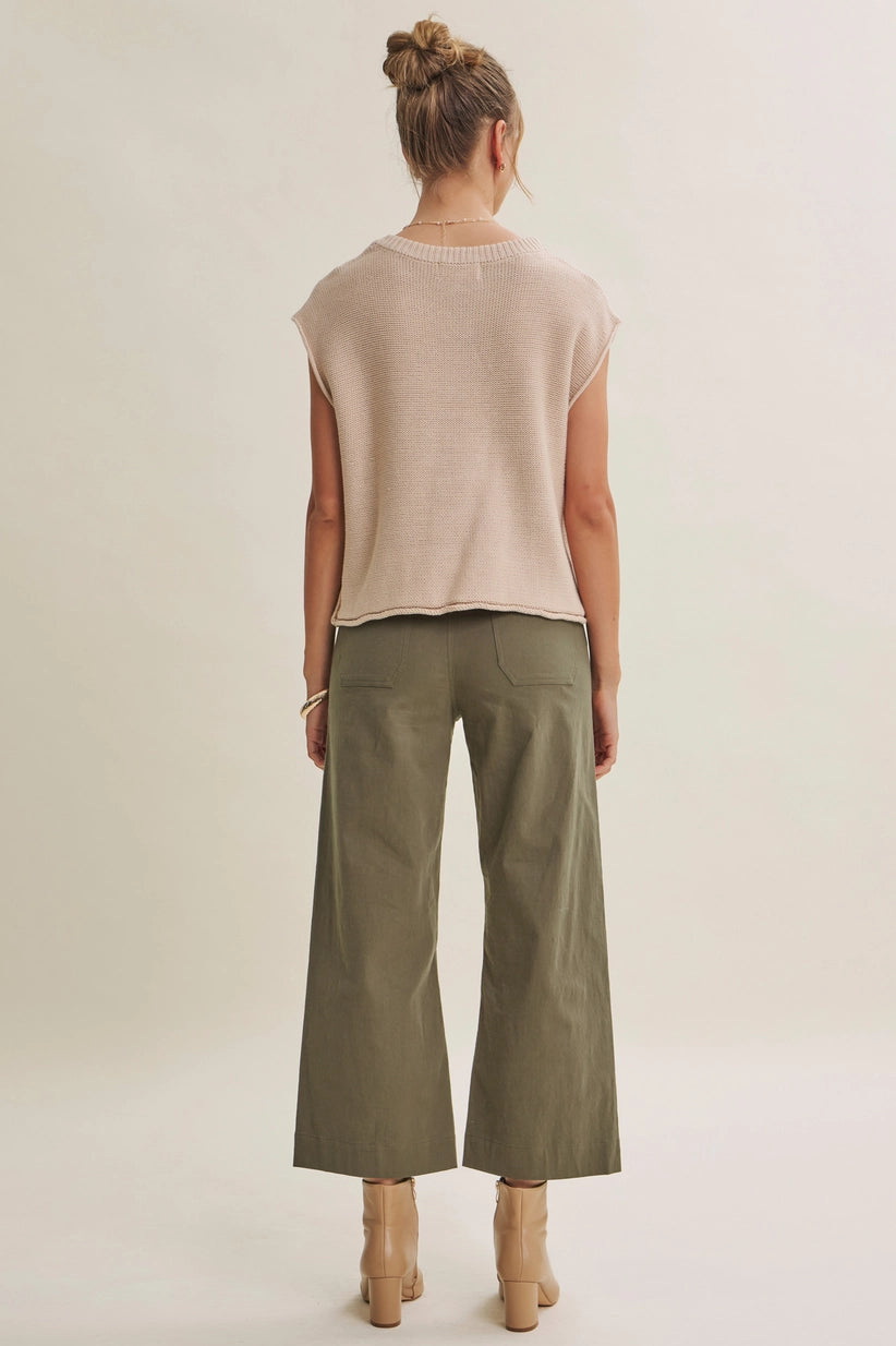 Katie Cotton Linen Cropped Pant