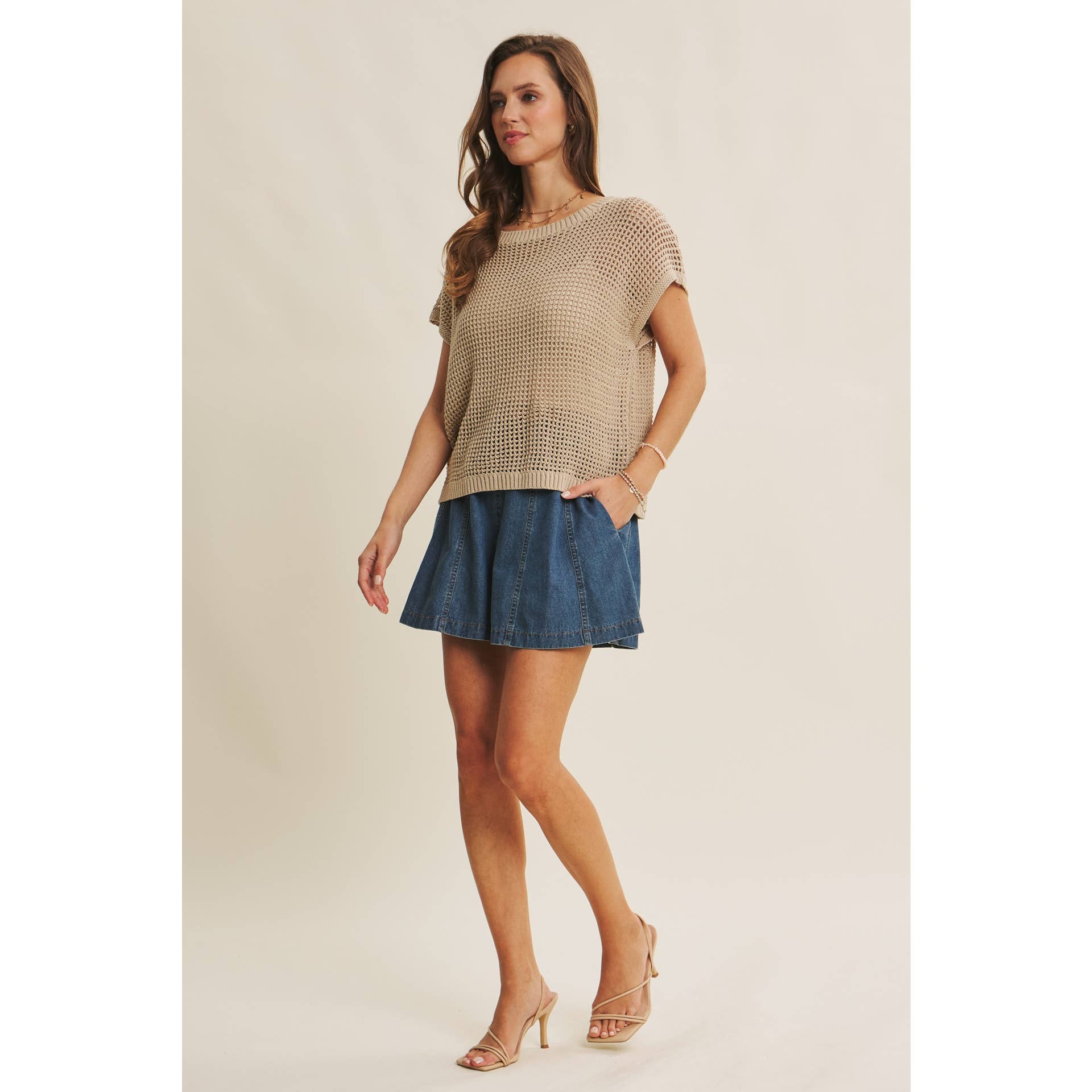 Bailey Fishnet Sweater Tee