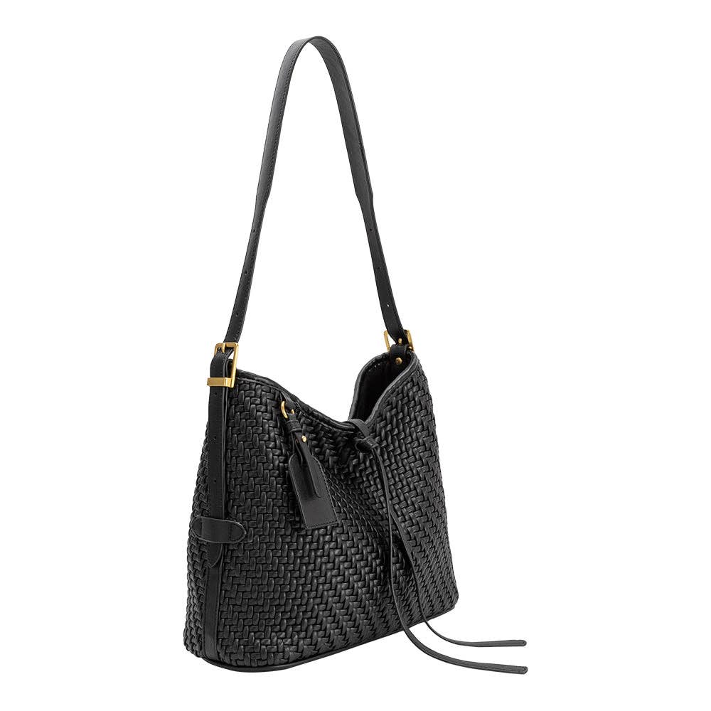 Thalia Black Recycled Vegan Leather Tote Bag
