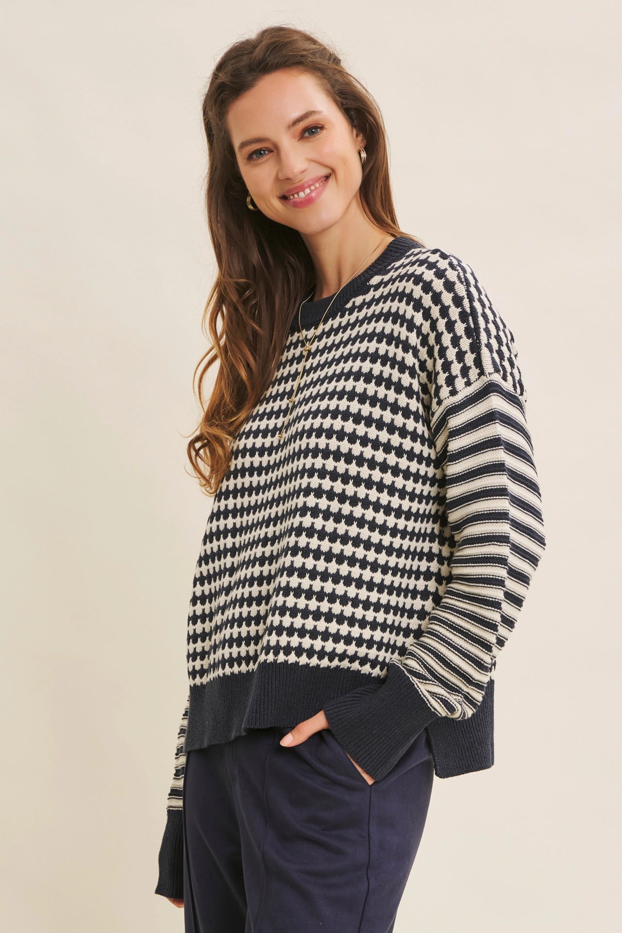 Grace Striped Crewneck Sweater