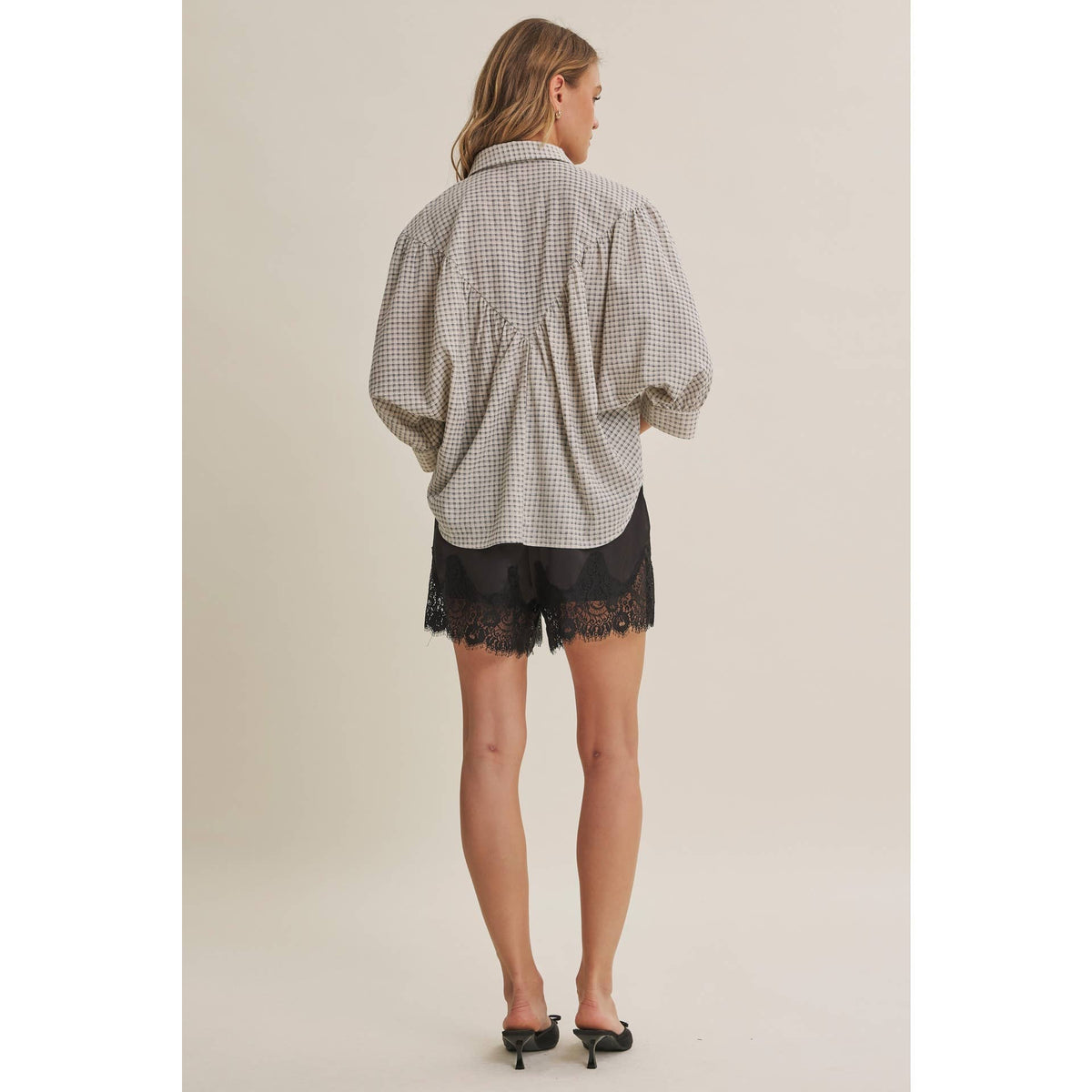 Delta Plaid Dolman Button Down