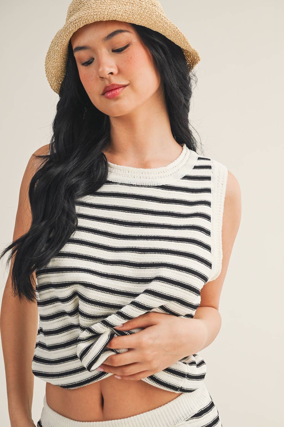 Jasmine Striped Crochet Tank