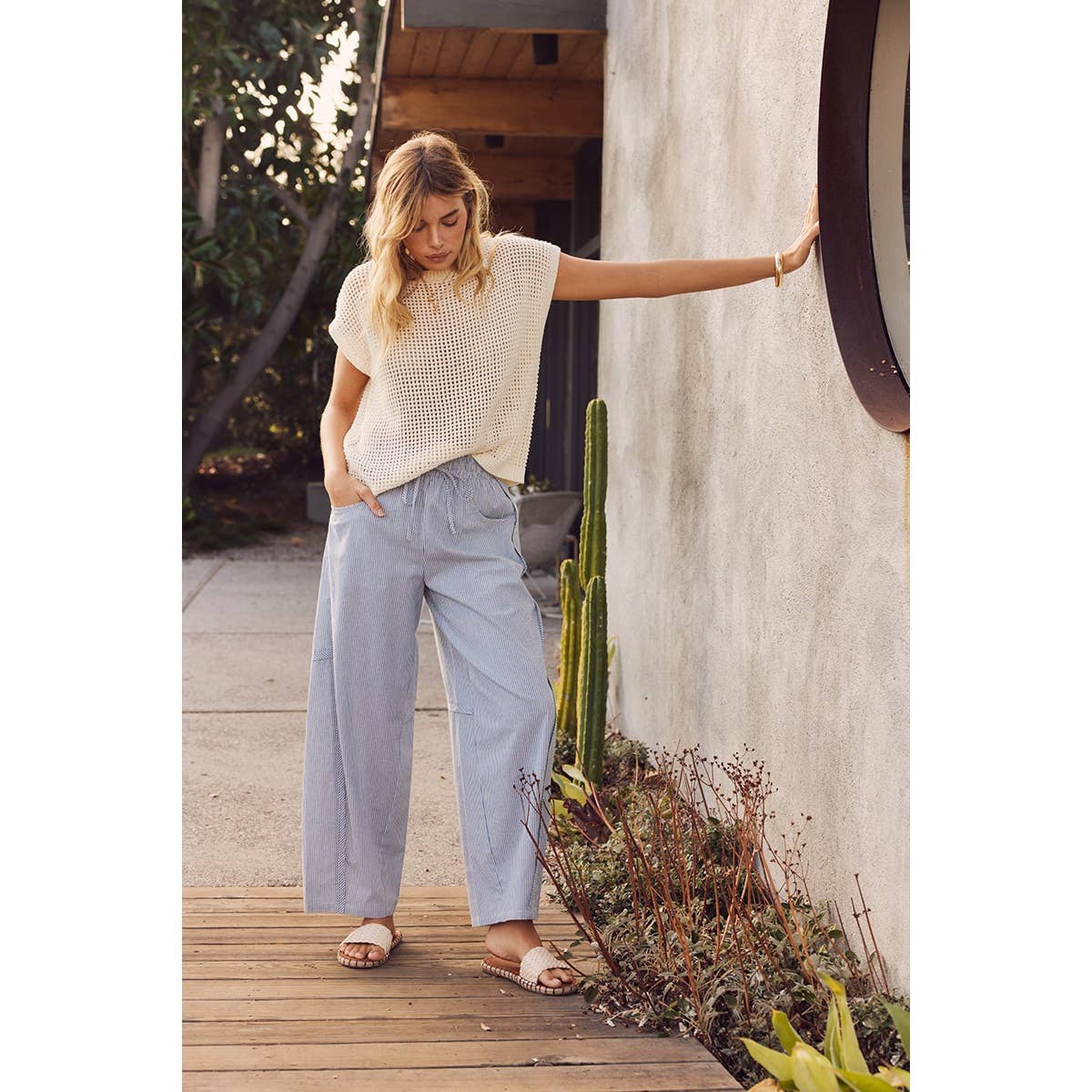 Maya Striped Barrel Pants