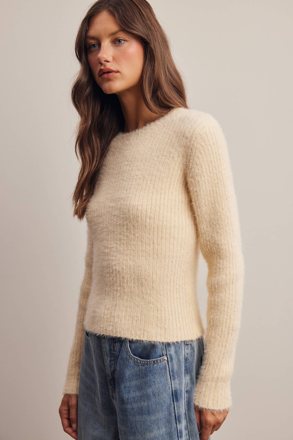 Brielle Brushed Rib Knit Sweater