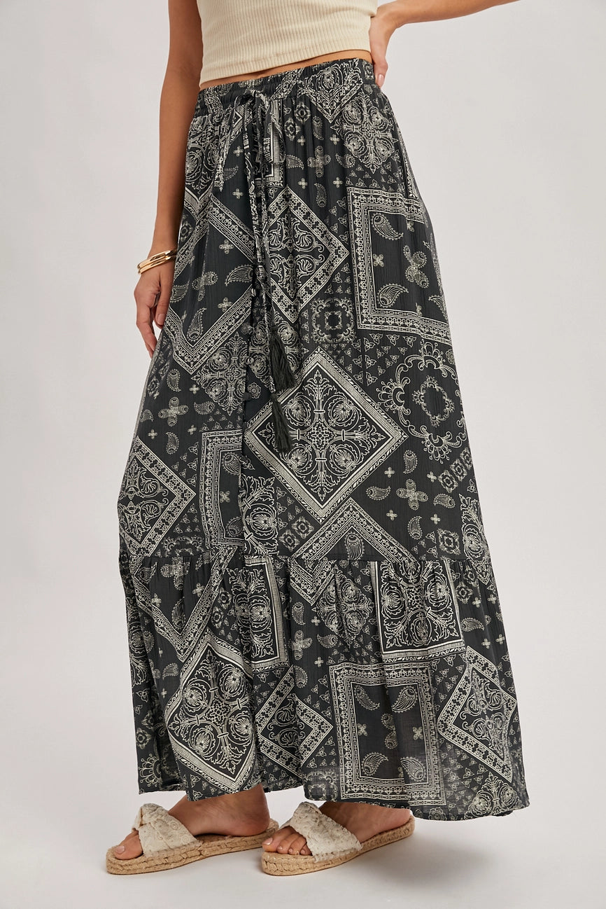 Ashton Boho Button Down Maxi Skirt