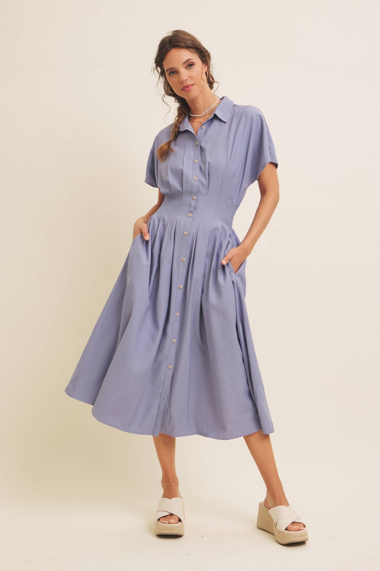 Peyton Pleated Midi Dress