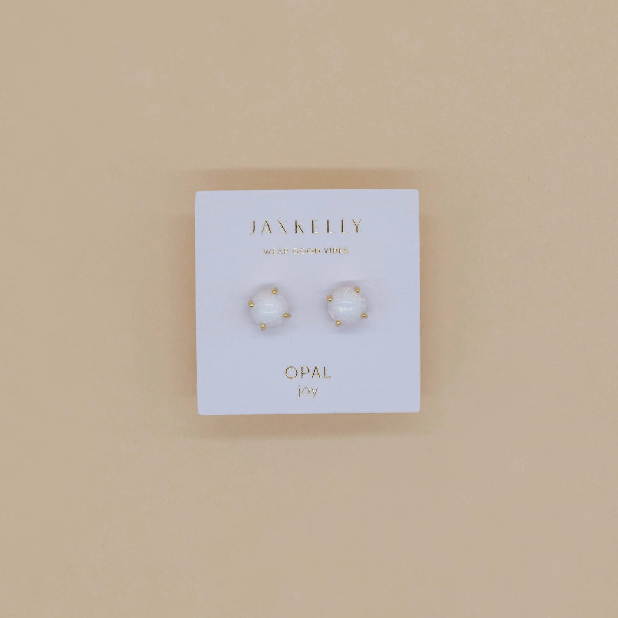 Round Gemstone Gold Earrings