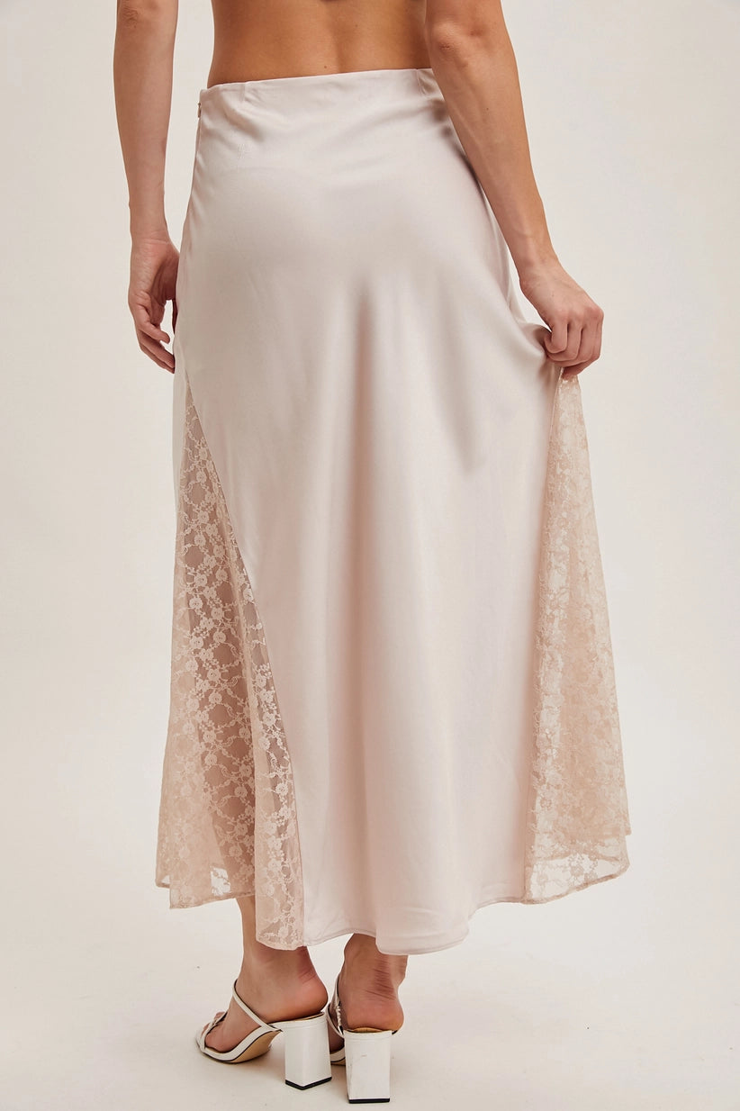 Whitney Lace Trimmed Midi Skirt