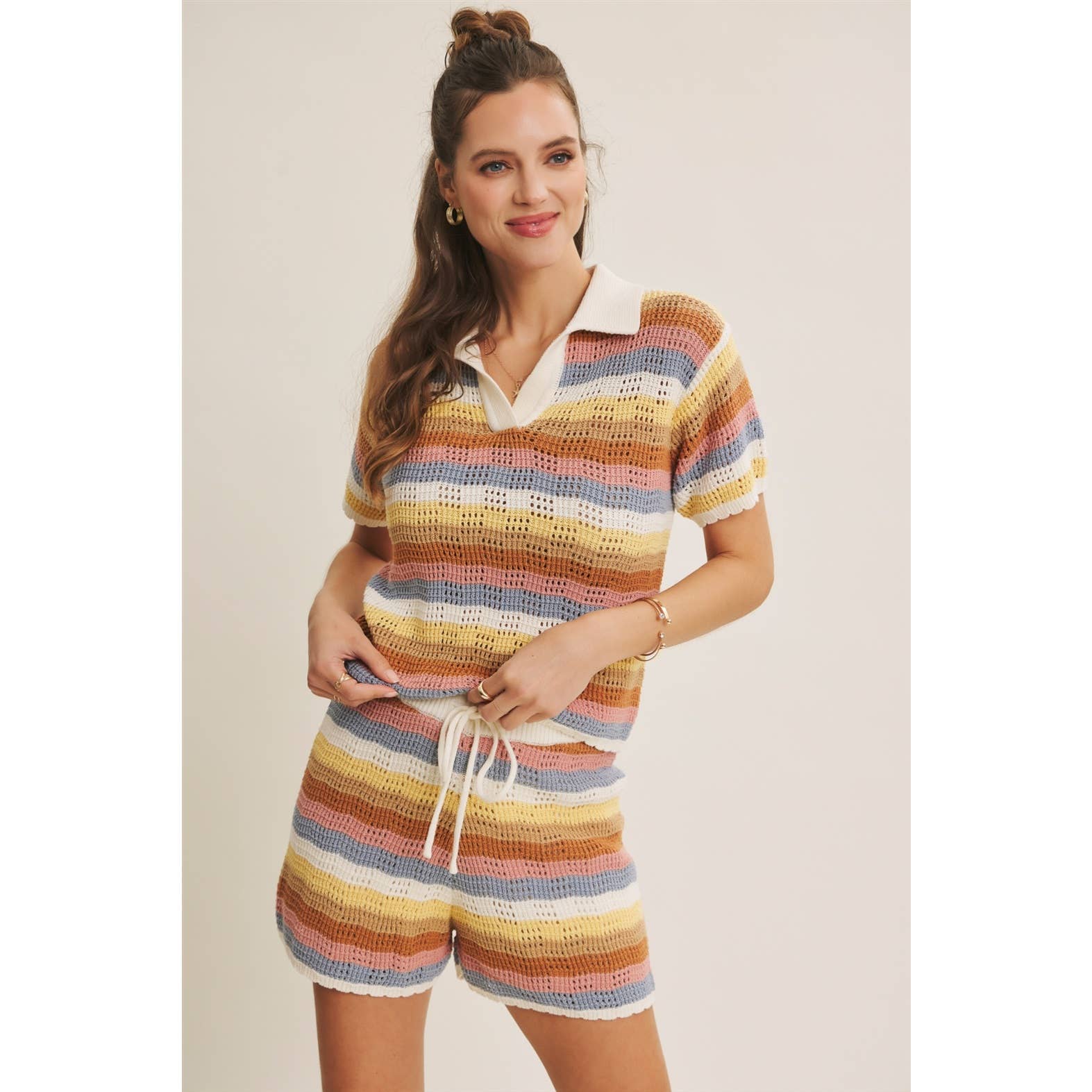 Civana Striped Sweater Shorts