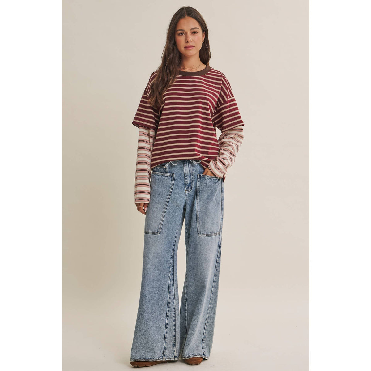 Mindy Layered Striped Top