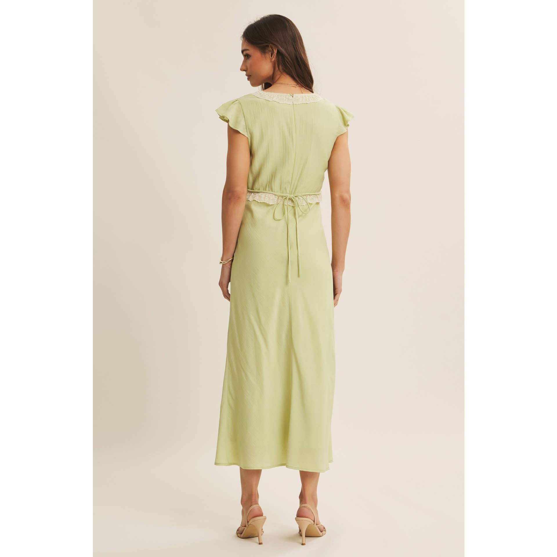 Lori Lace Trimmed Midi Dress