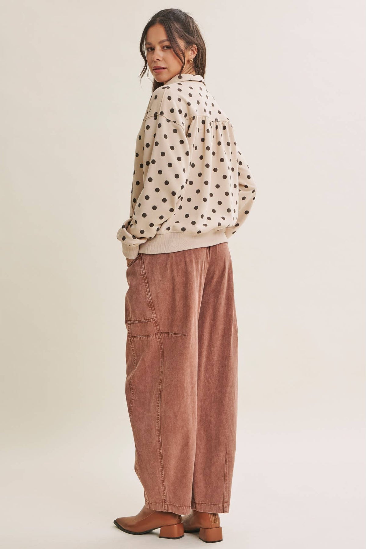 Lennox Polka Dot Half Zip Pullover