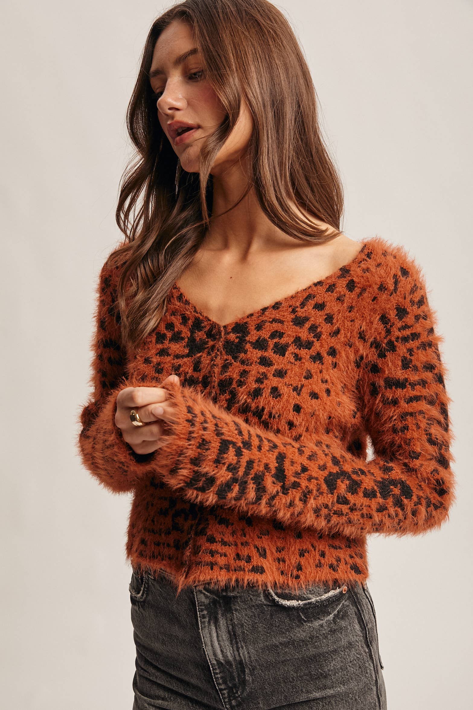 Hanna Fuzzy Leopard Cardigan
