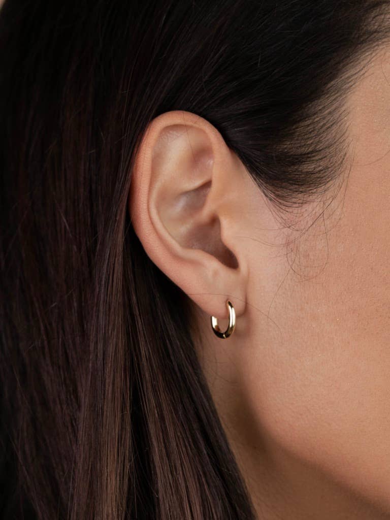 Gold Small Rectangle Hoop