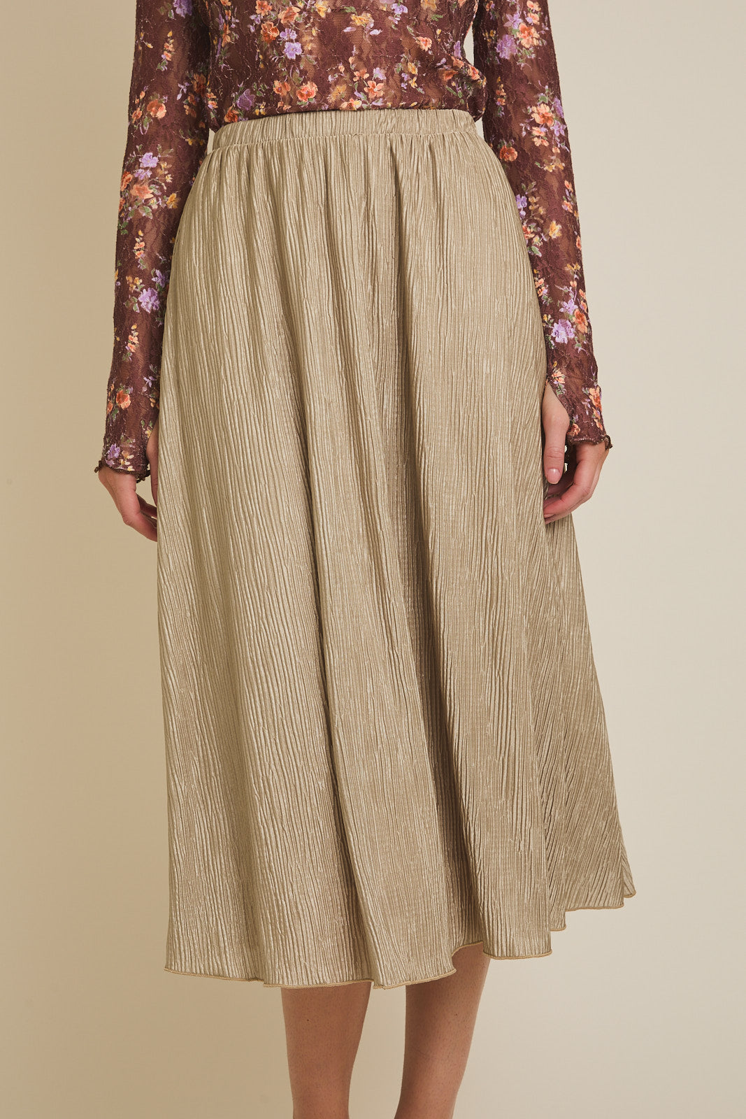 Audrey Pleated Midi Skirt