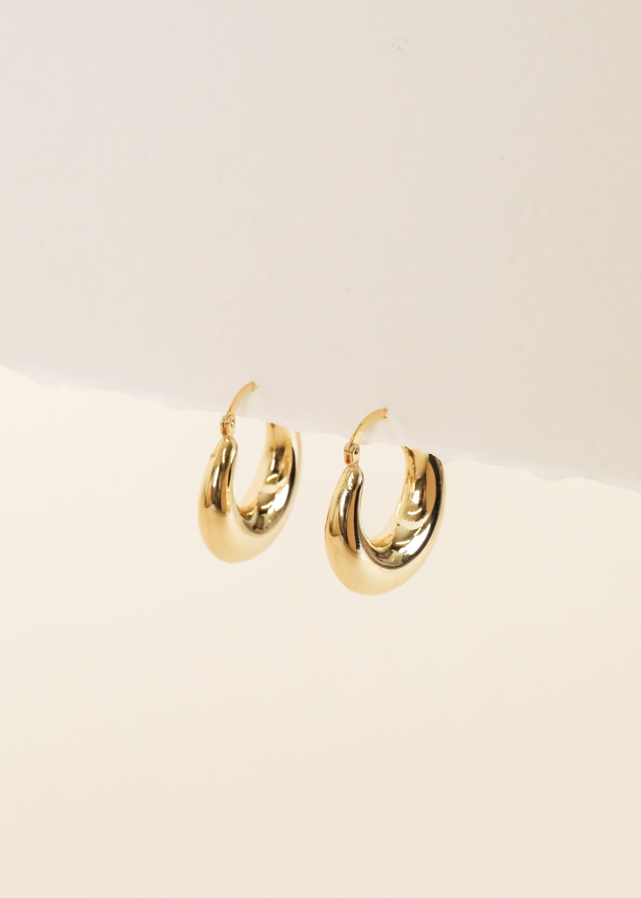 Sculptural Wide Gold Hoop Earrings