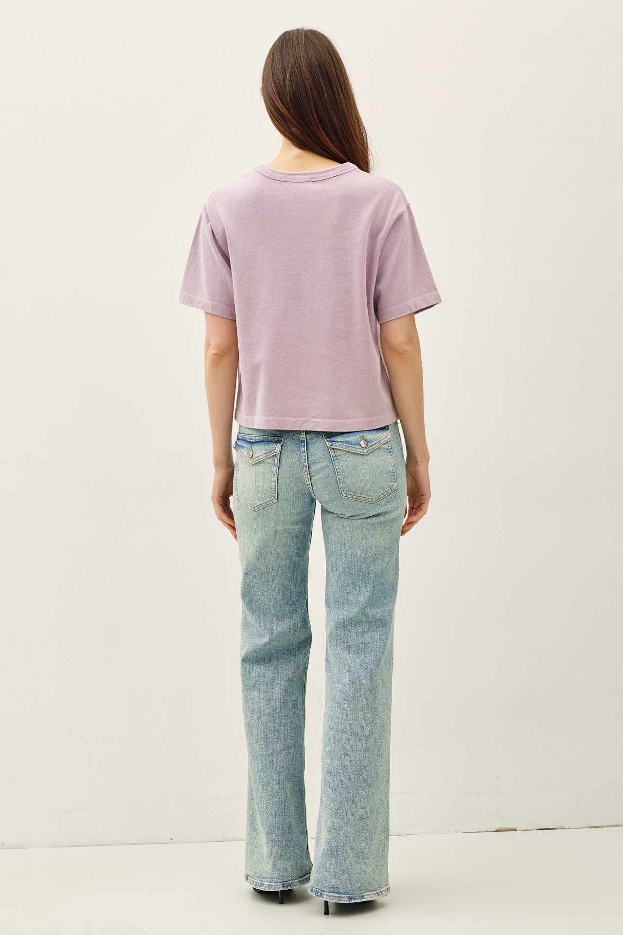 Lilah Mineral Wash Cropped Tee