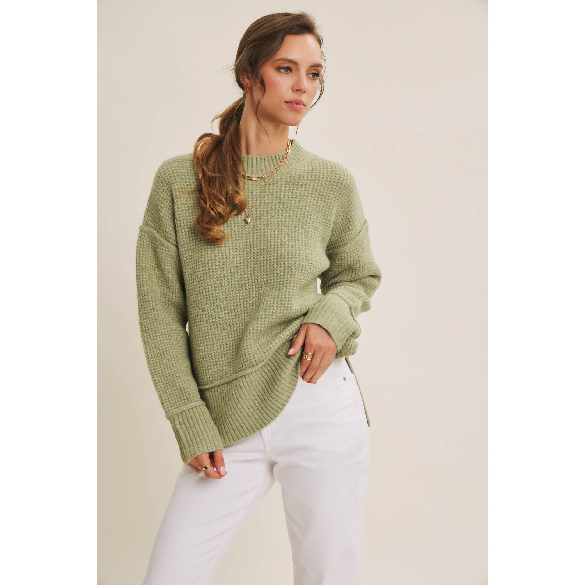 Natasha Brushed Waffle Sweater