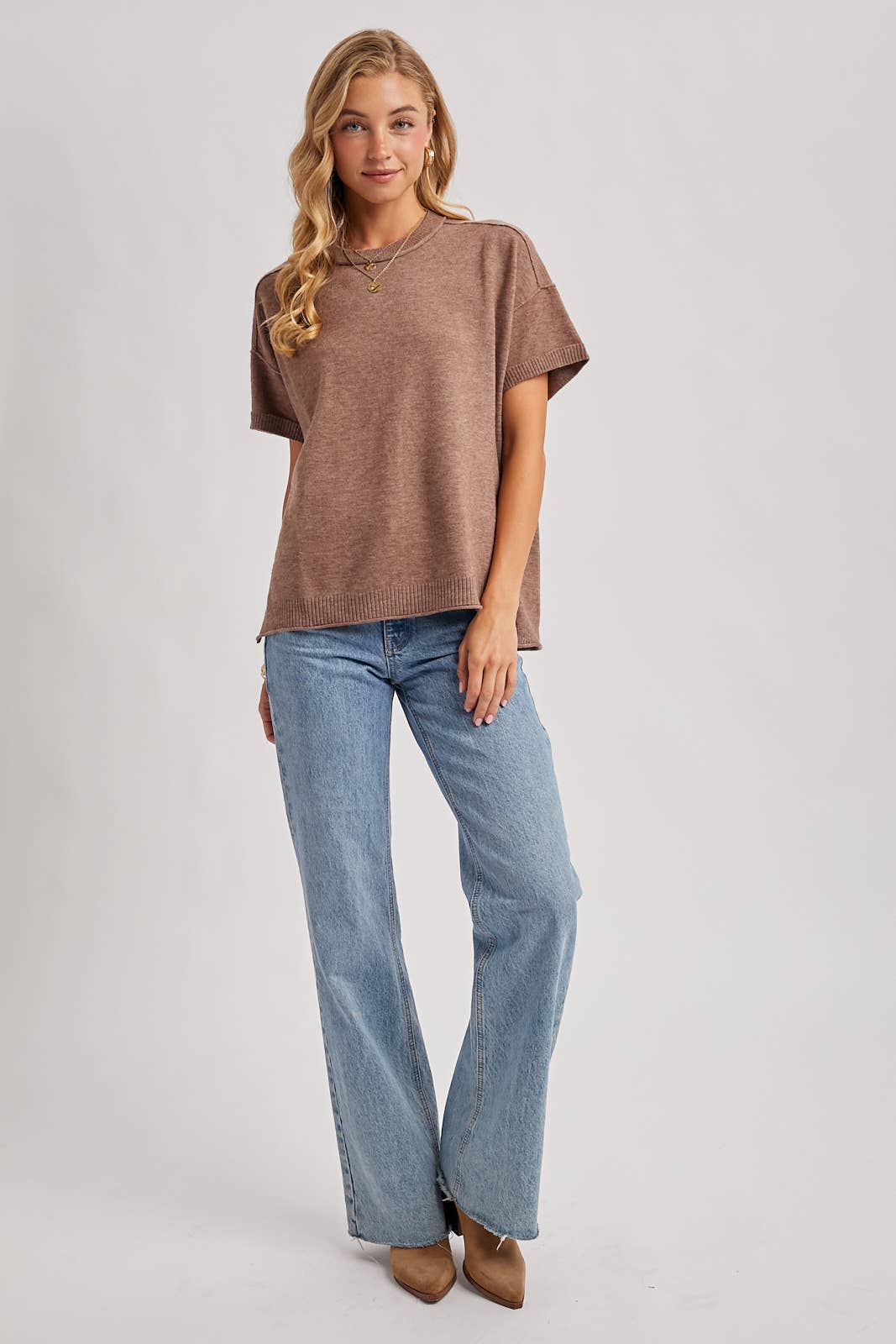 Cassie Crewneck Knit Tee