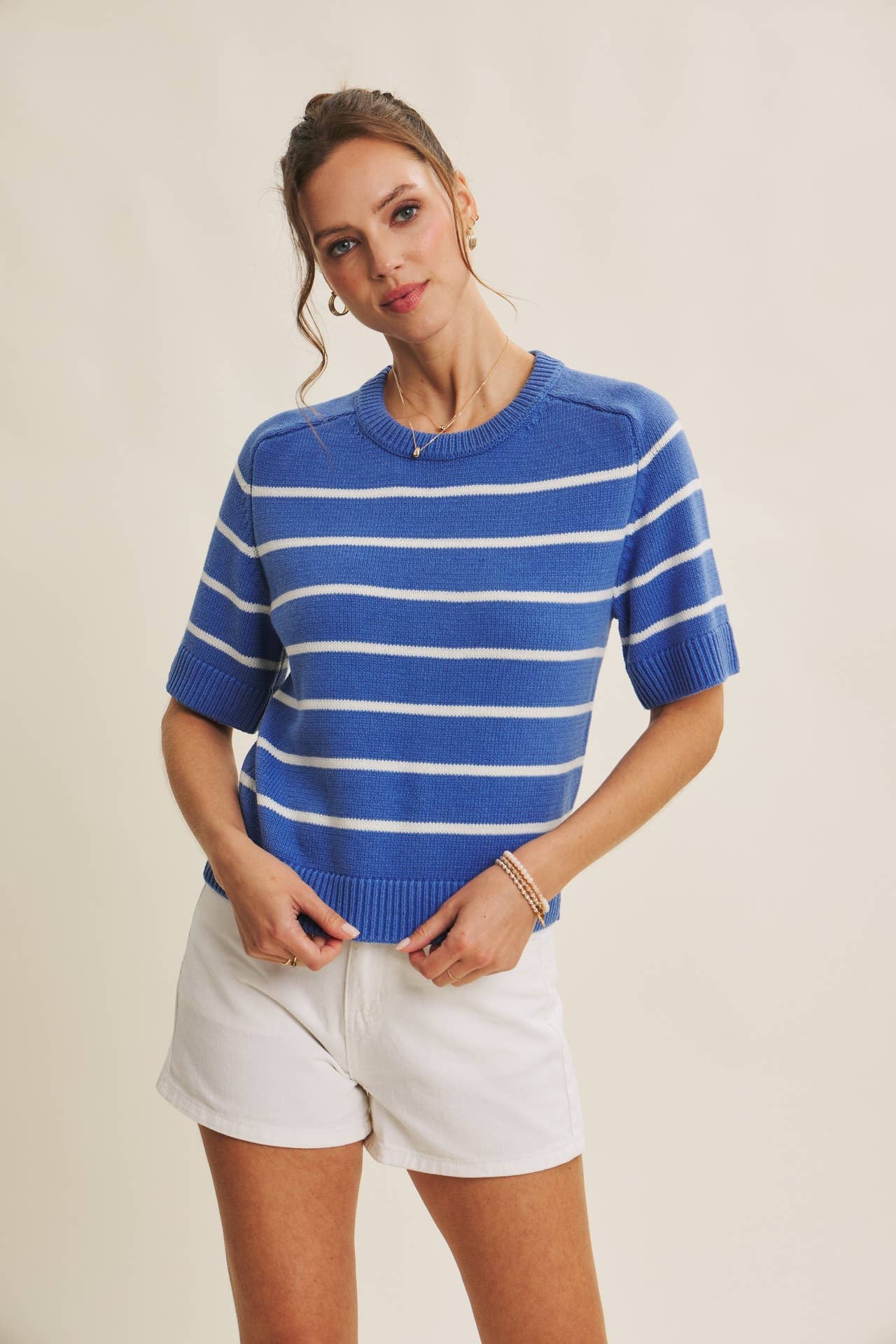 Claudia Striped Sweater Tee