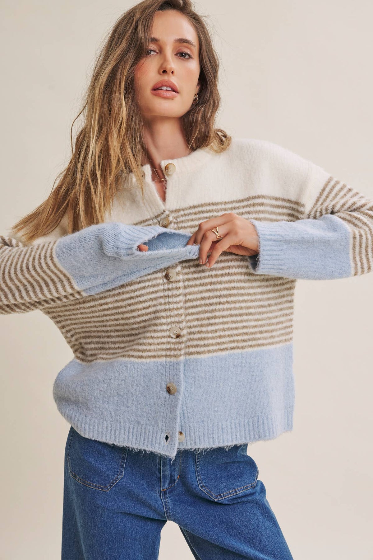 Dakota Striped Colorblock Cardigan