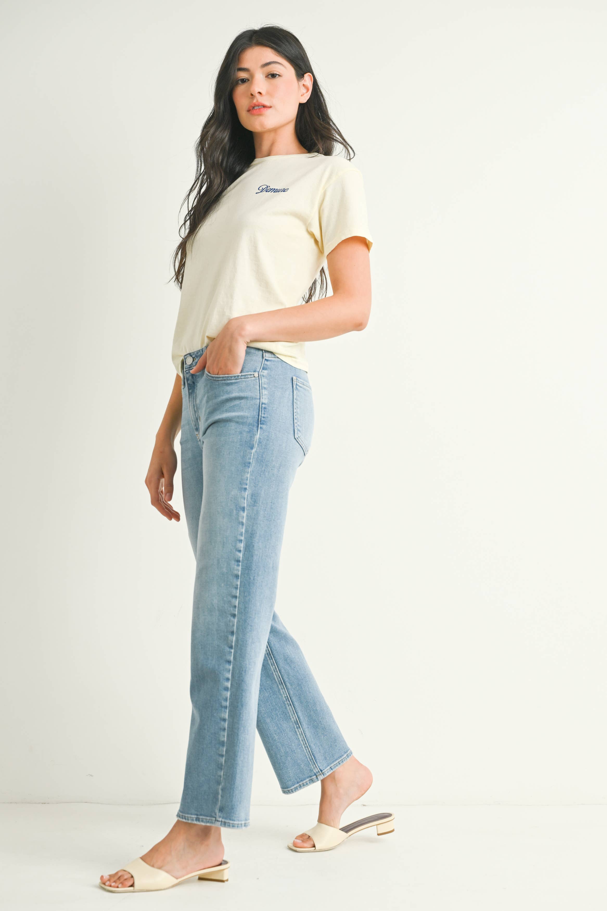 Corrie Stretchy Straight Jean in Light Denim