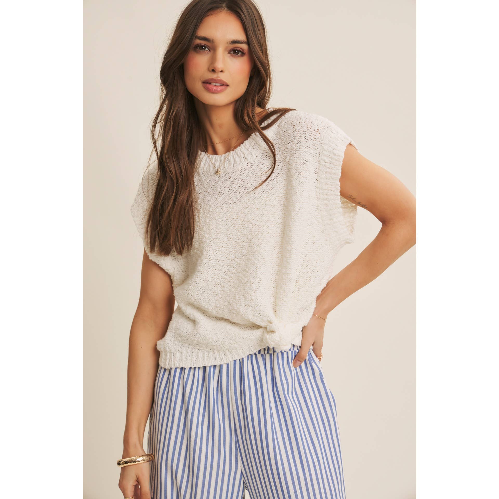 Laine Textured Sweater Tee