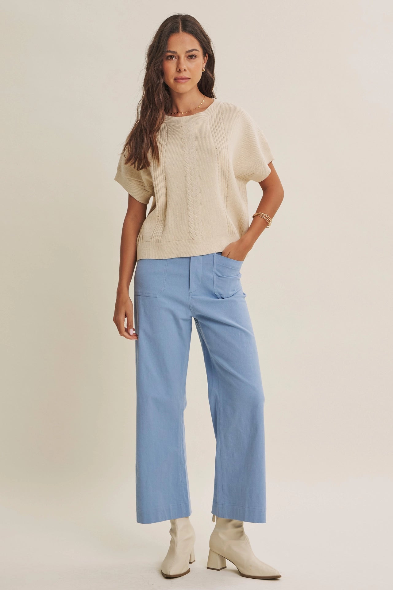 Katie Cotton Linen Crop Pant