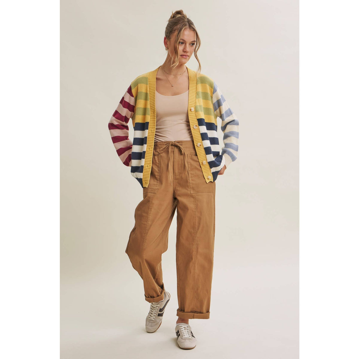 Sally Colorblock Striped Cardigan