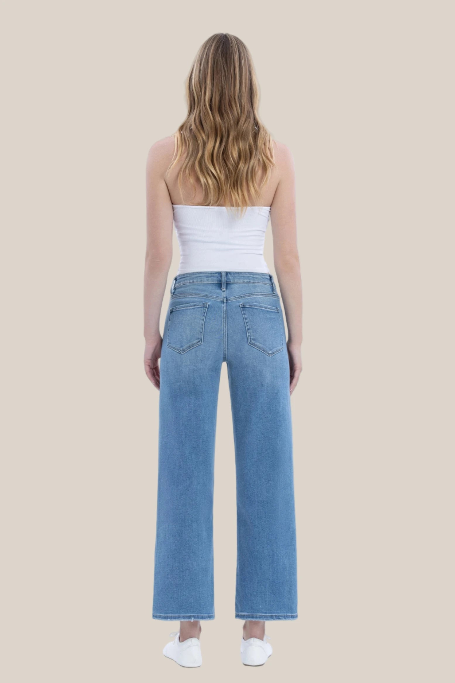 Anna High Rise Cropped Wide Leg Jeans