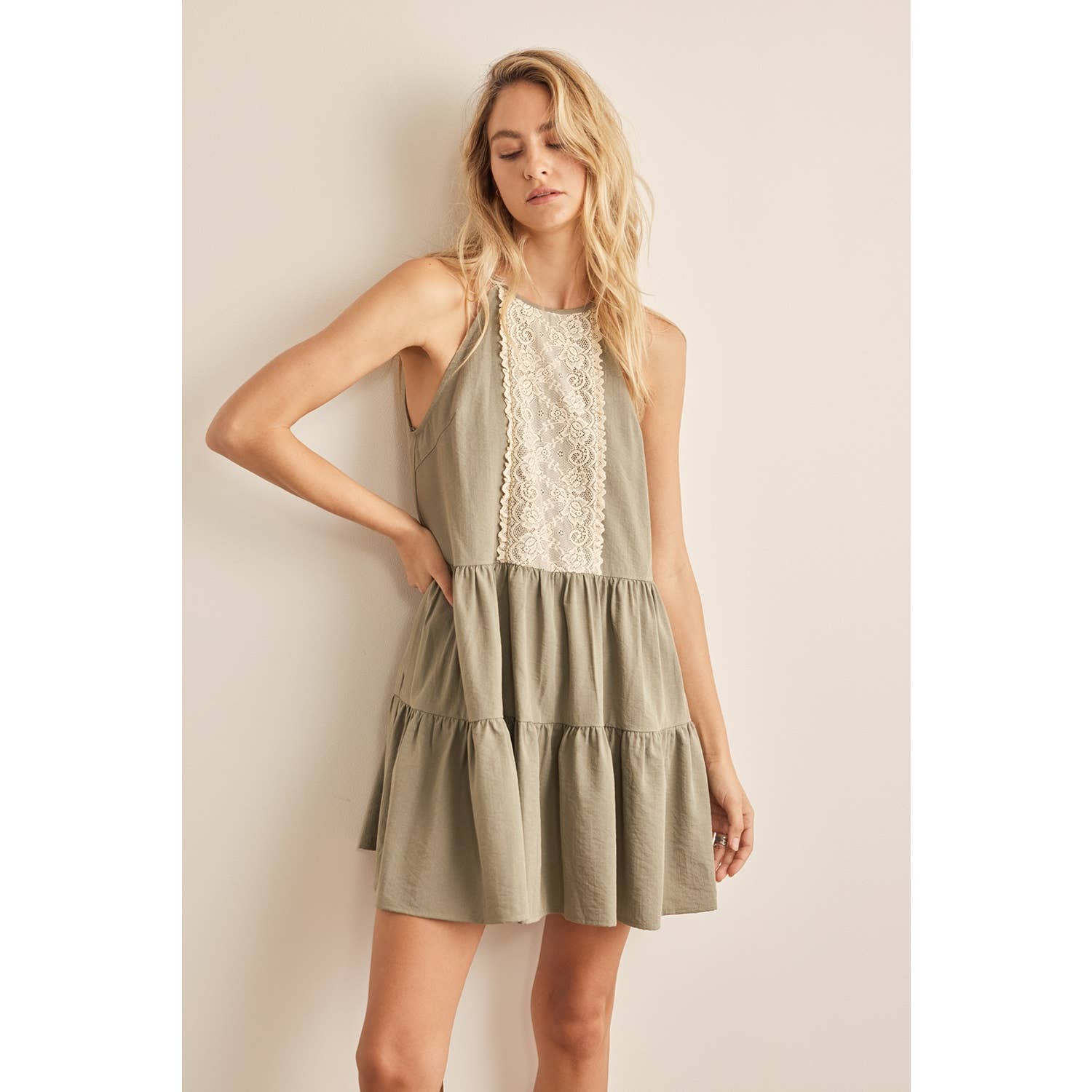 Lyla Lace Halter Mini Dress