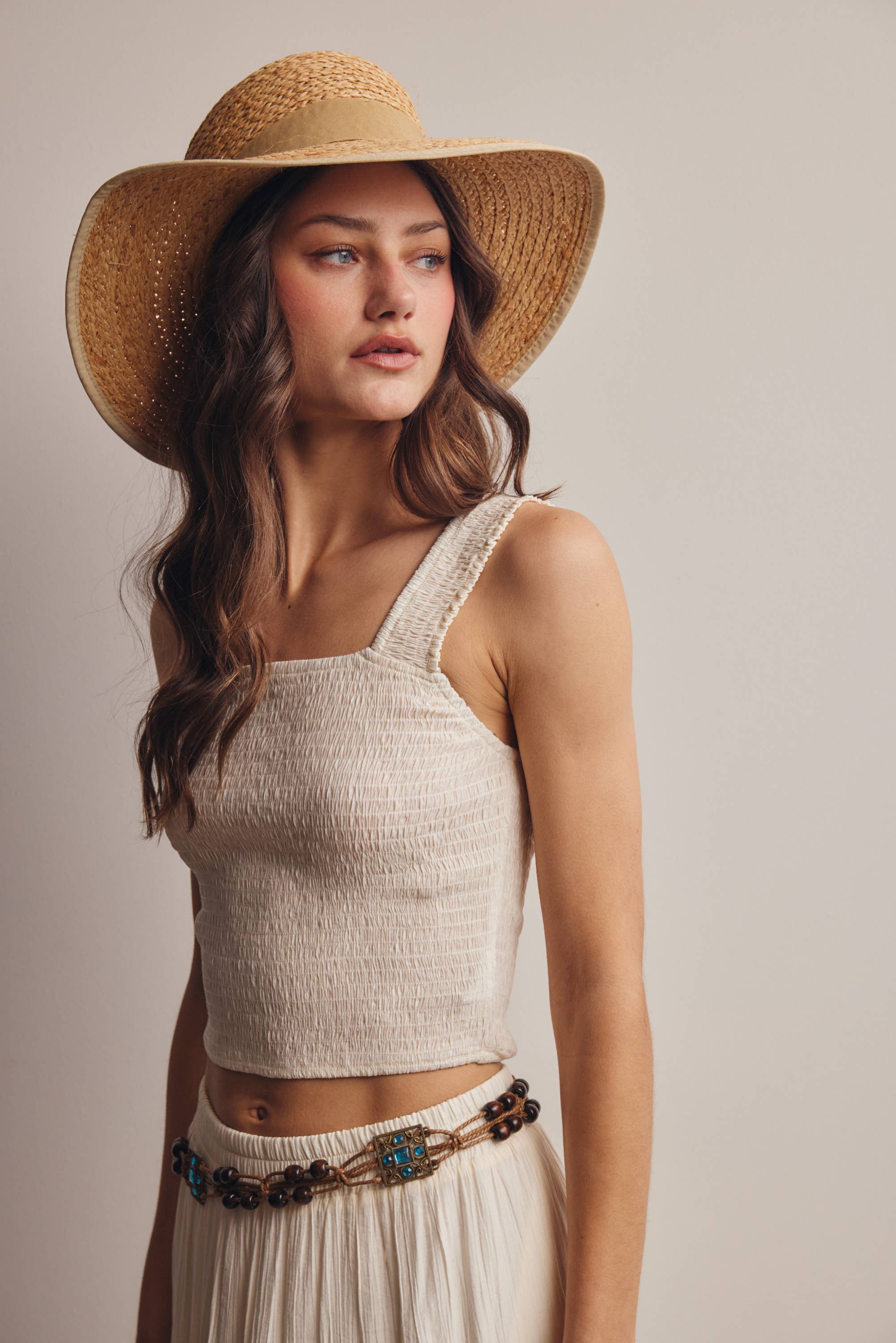 Vera Smocked Crop Tank