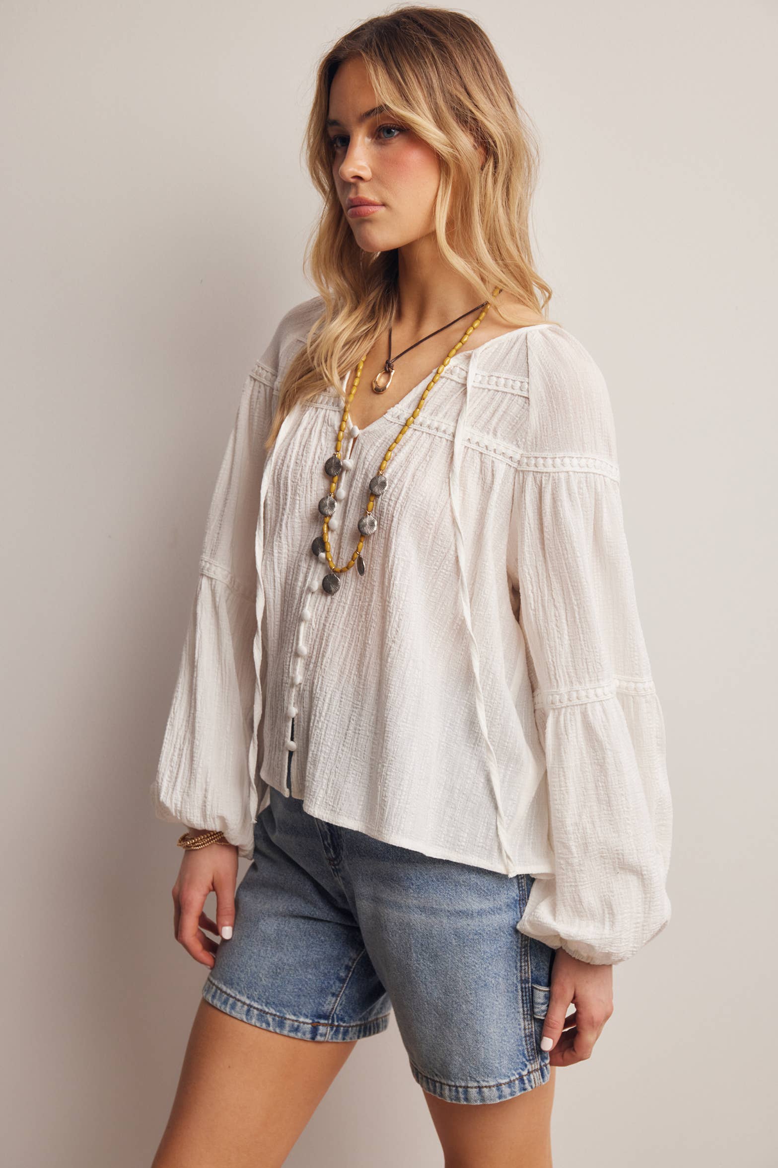 Justine Cotton Peasant Blouse