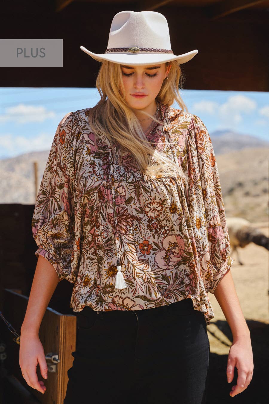 Phoebe Floral Peasant Blouse