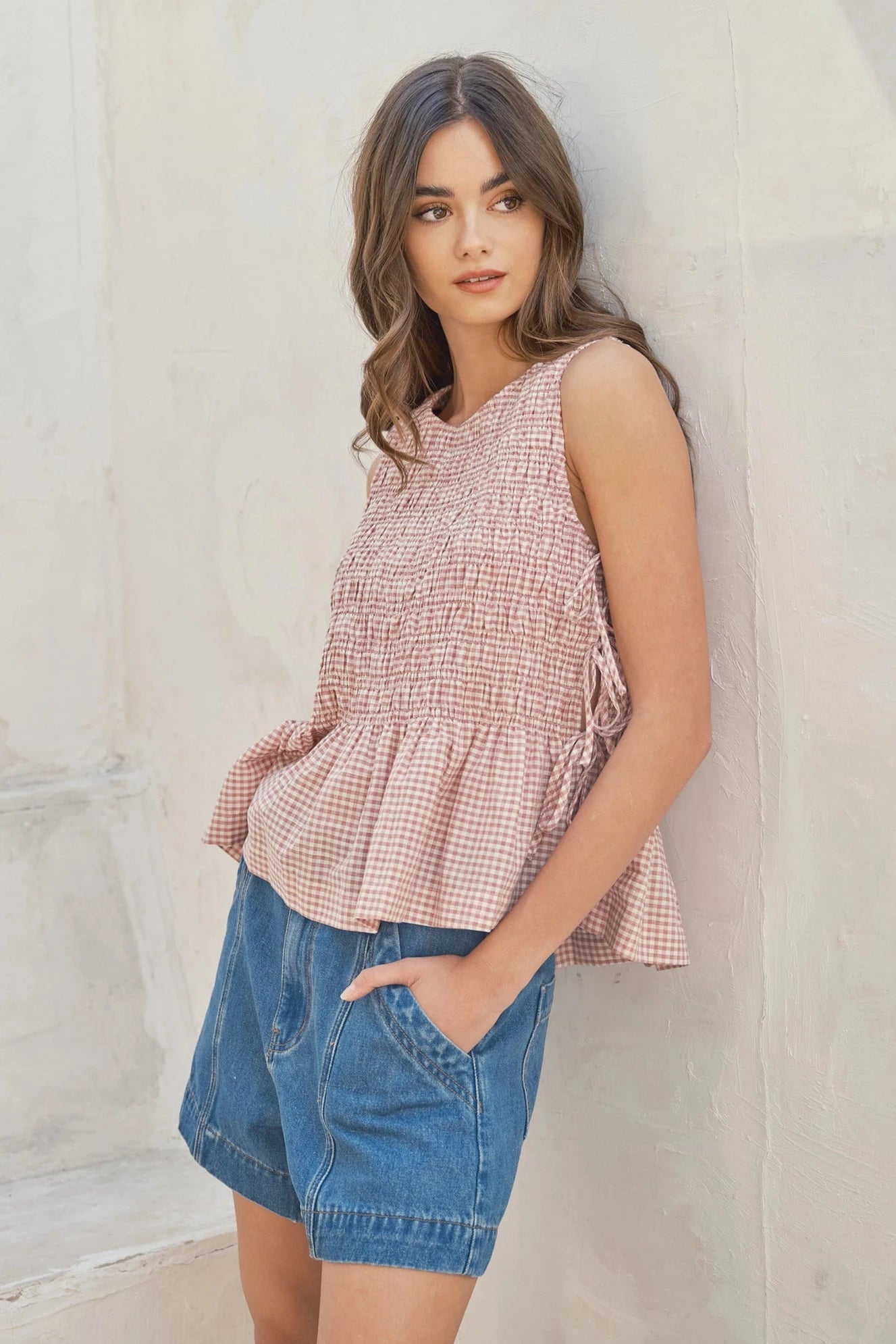 Quinn Smocked Tie Tank