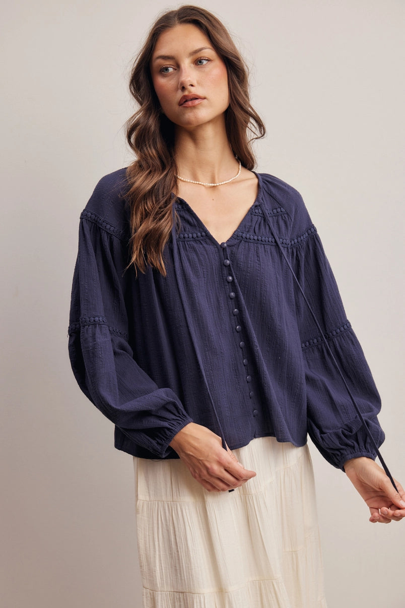 Justine Cotton Peasant Blouse